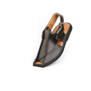Black Peshawari Chappal Handmade Leather