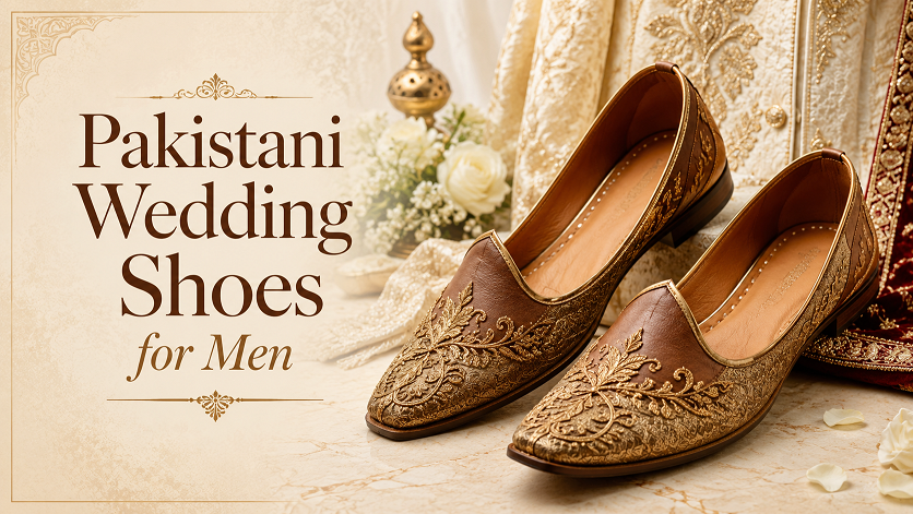 Pakistani wedding shoes for men 2026 — Khussa, Norozi chappal, Peshawari chappal and Mojari styles for mehndi nikah baraat and walima