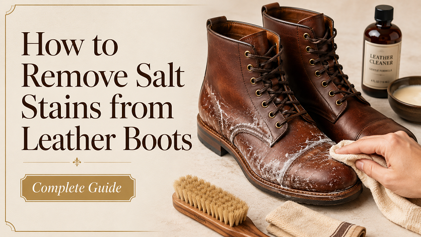 How to remove white salt stains from leather boots using white vinegar solution leather cleaner and saddle soap step by step guide 2026